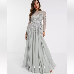 ASOS DESIGN embellished floral occasion maxi dress in mint